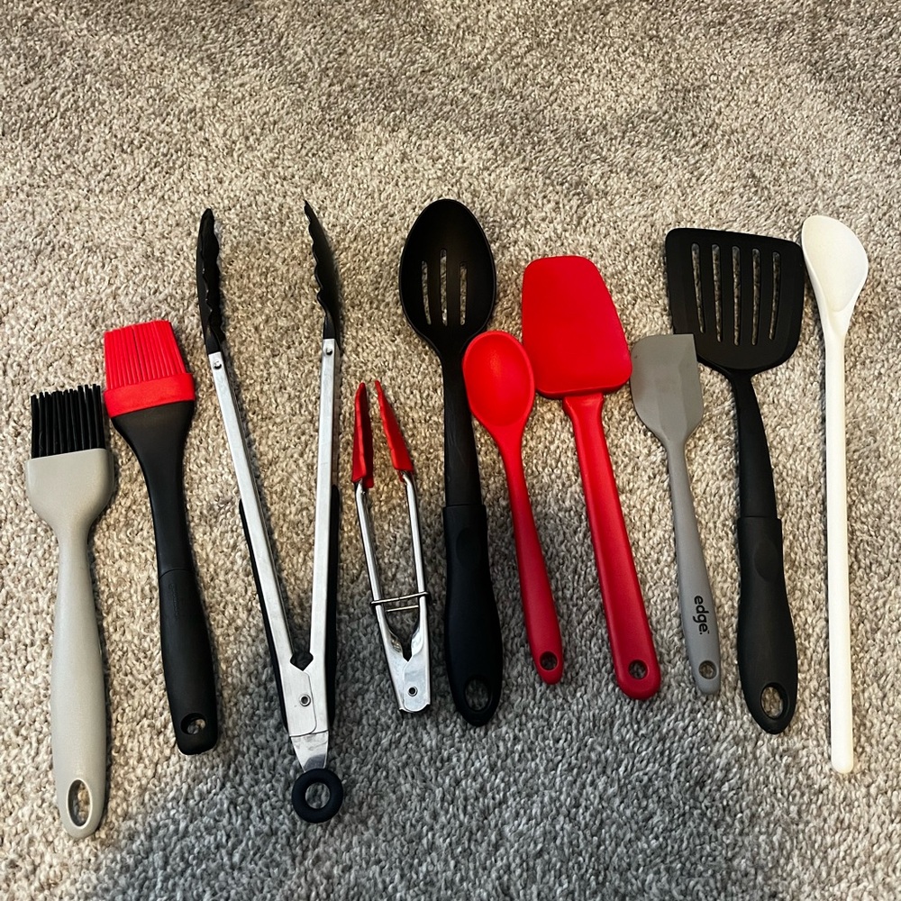 set of various kitchen utensils